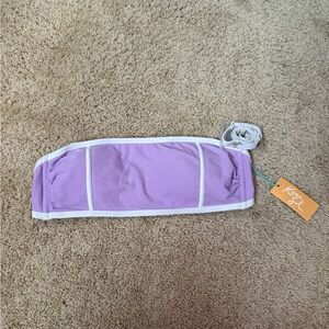 Kona Sol Lavender Bikini Top with White Trim